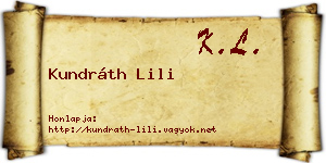 Kundráth Lili névjegykártya