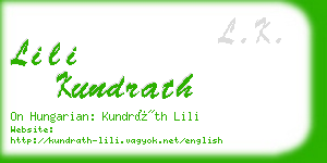 lili kundrath business card